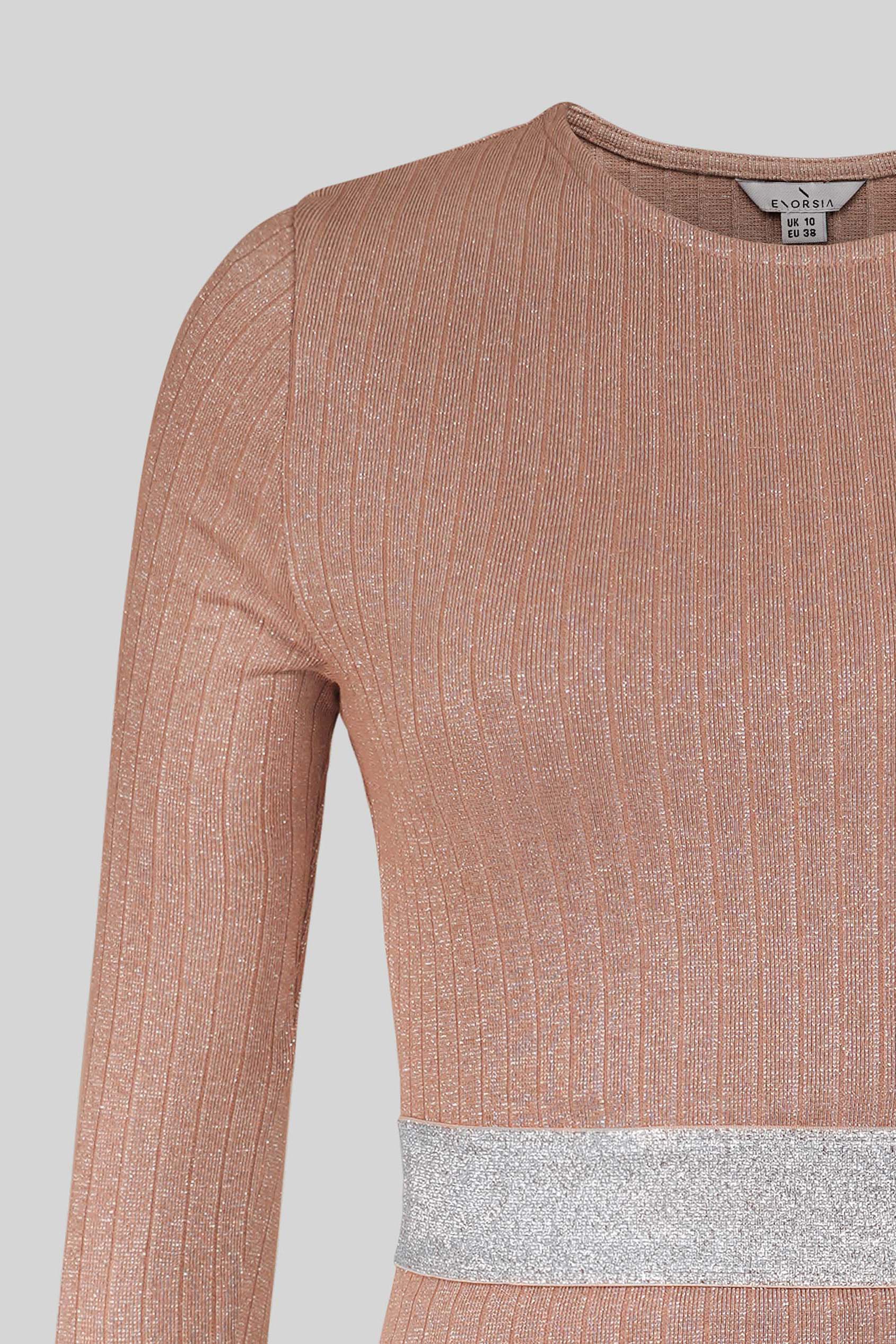 Shiny Silver Metallic Stretch Midi Dress