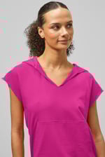 Sleeveless Raw Edge Hoodie