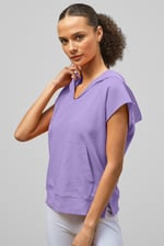 Sleeveless Raw Edge Hoodie