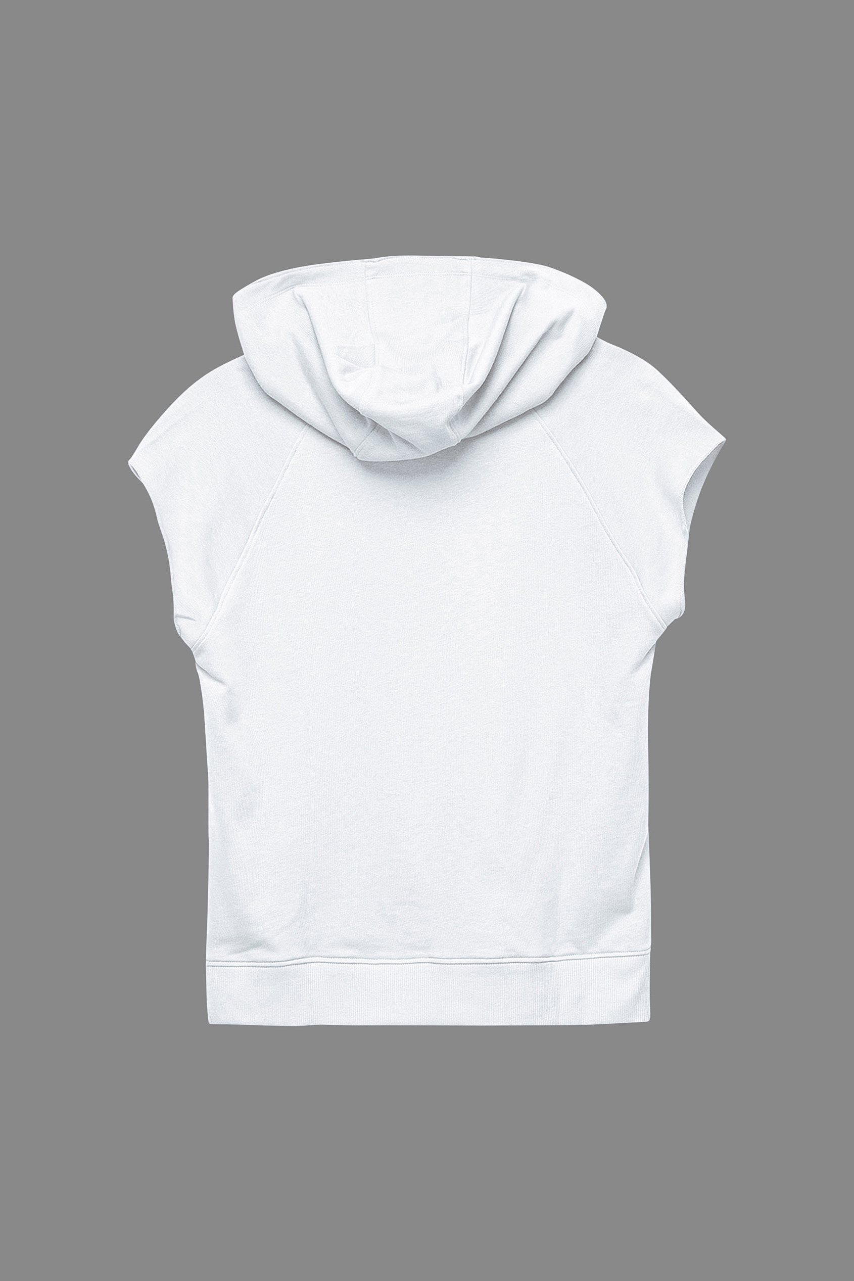 Sleeveless Raw Edge Hoodie