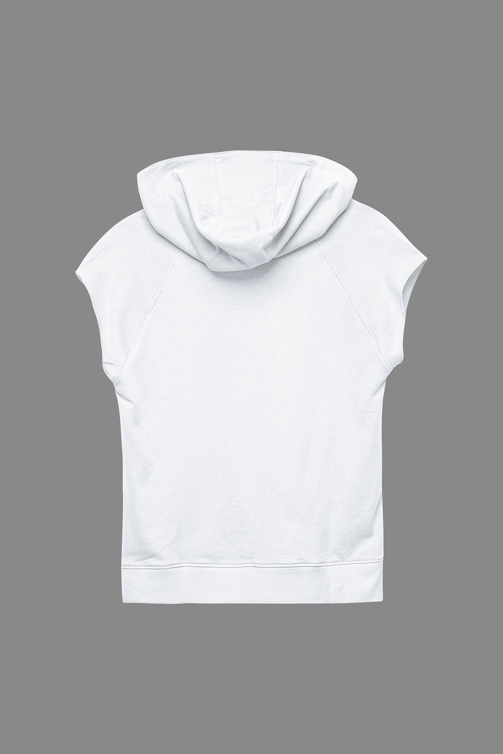 Sleeveless Raw Edge Hoodie