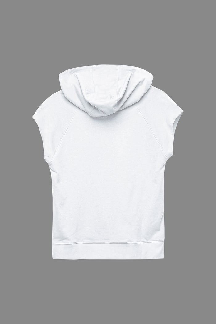 Sleeveless Raw Edge Hoodie