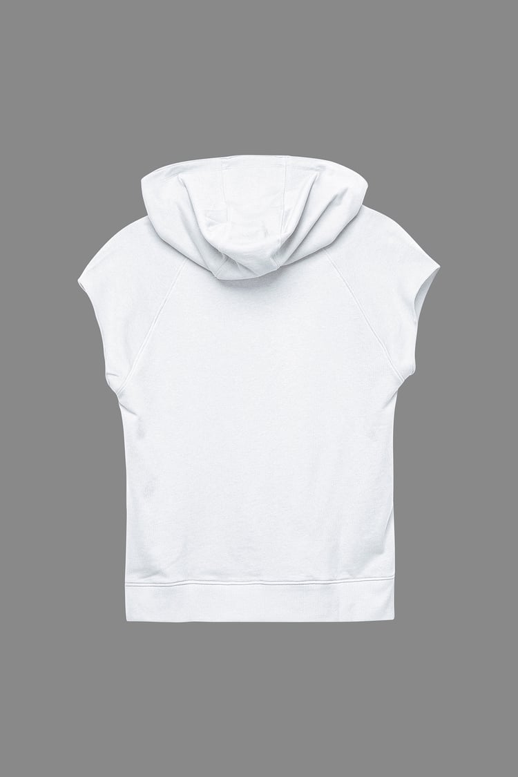 Sleeveless Raw Edge Hoodie