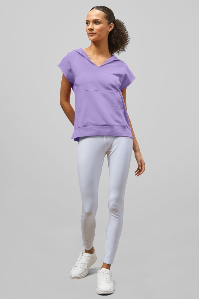 Sleeveless Raw Edge Hoodie