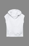 Sleeveless Raw Edge Hoodie