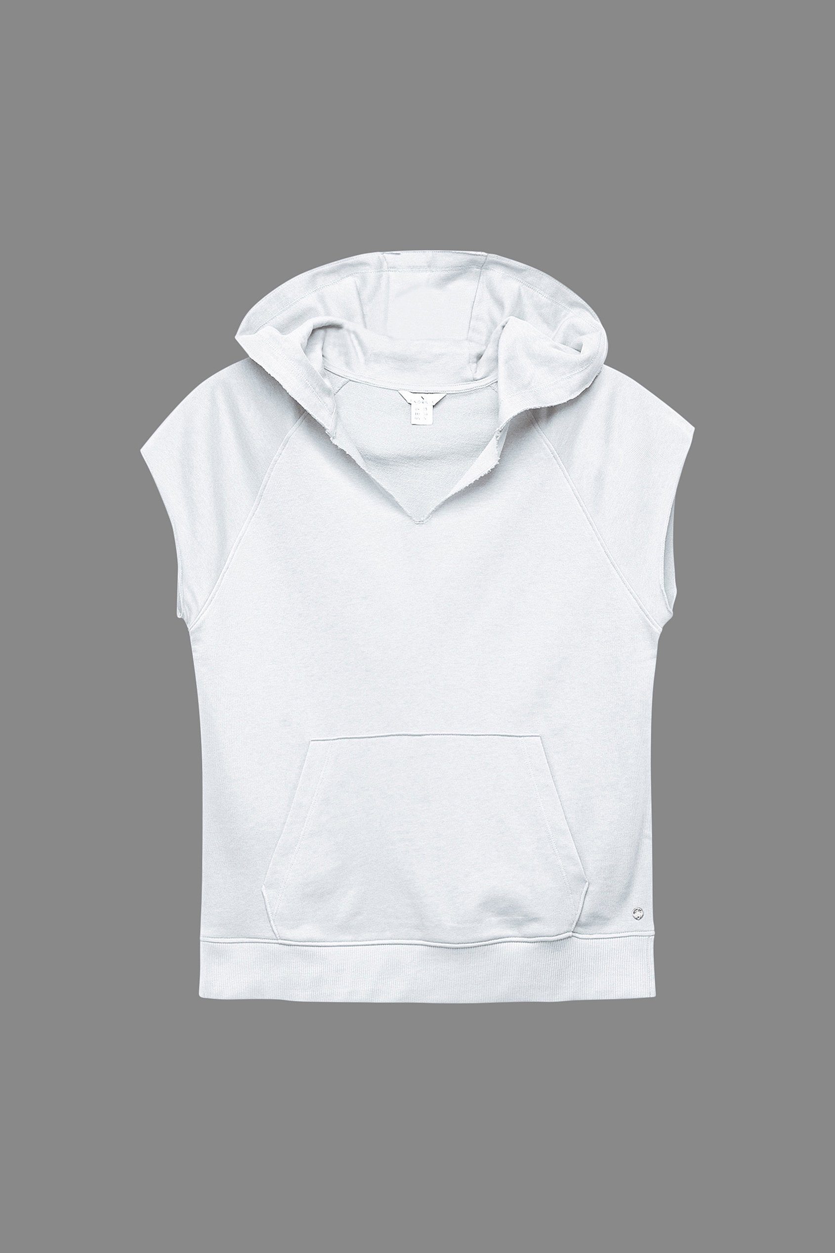 Sleeveless Raw Edge Hoodie