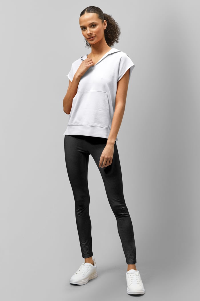 Sleeveless Raw Edge Hoodie