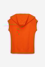 Sleeveless Raw Edge Hoodie