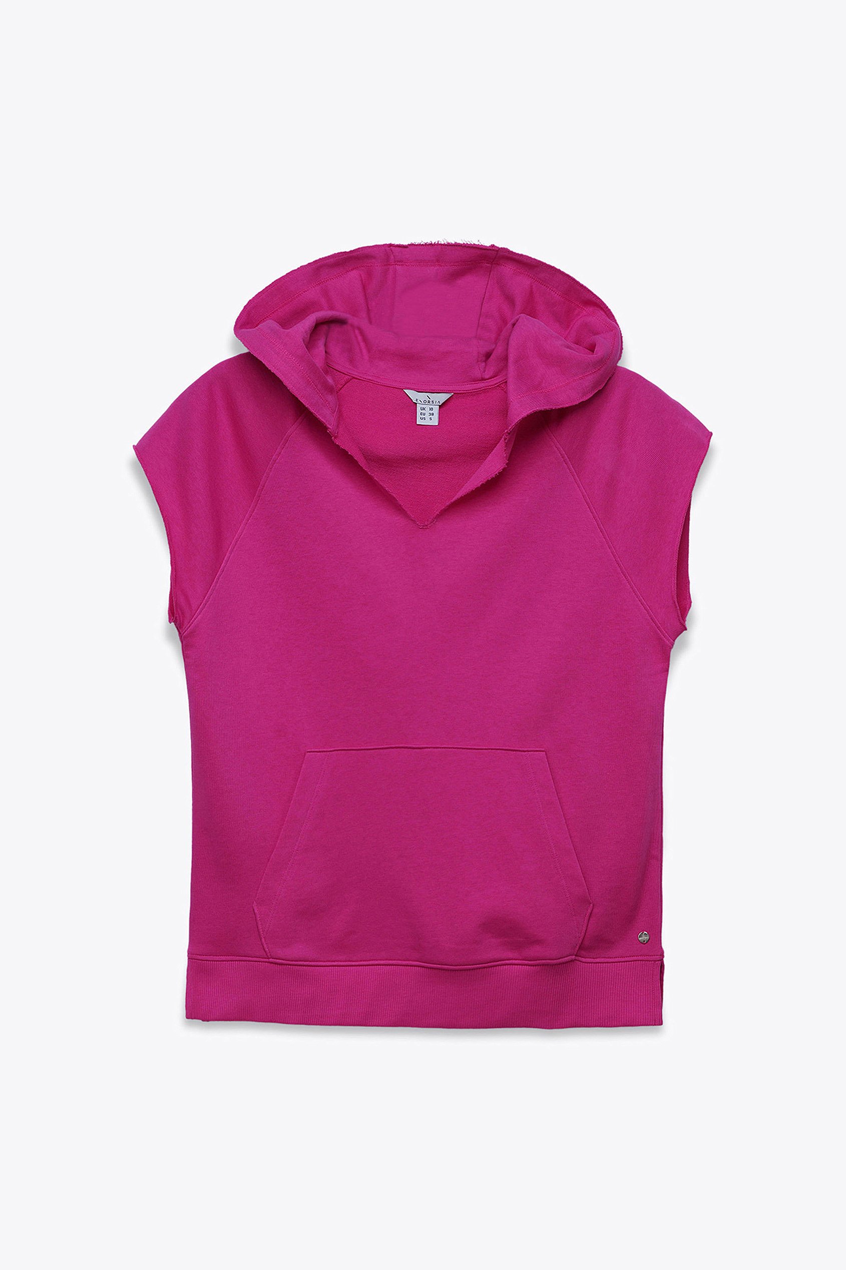 Sleeveless Raw Edge Hoodie