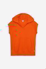 Sleeveless Raw Edge Hoodie