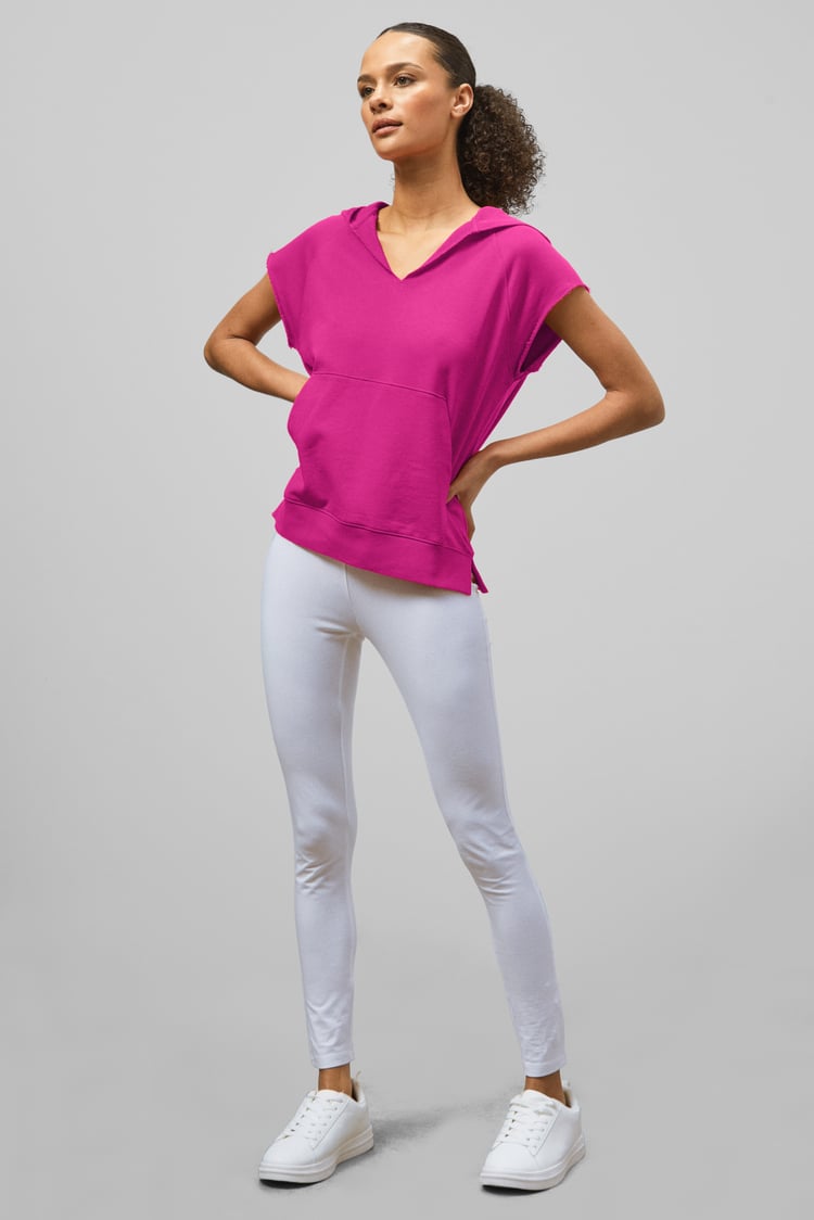 Sleeveless Raw Edge Hoodie