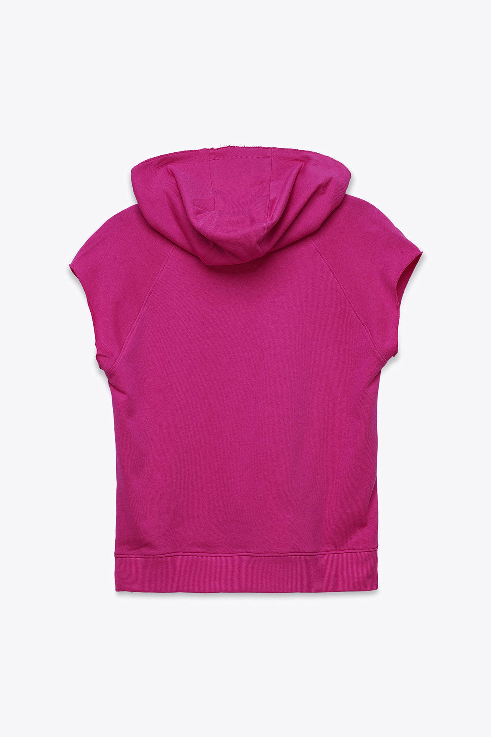 Sleeveless Raw Edge Hoodie