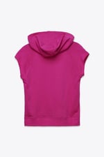 Sleeveless Raw Edge Hoodie