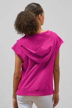 Sleeveless Raw Edge Hoodie