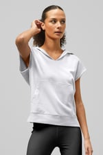 Sleeveless Raw Edge Hoodie