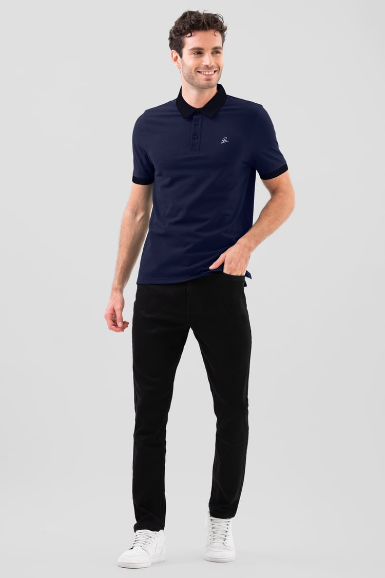 Mens Oxford Collar Pique Polo Shirt