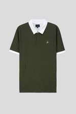 Mens Oxford Collar Pique Polo Shirt