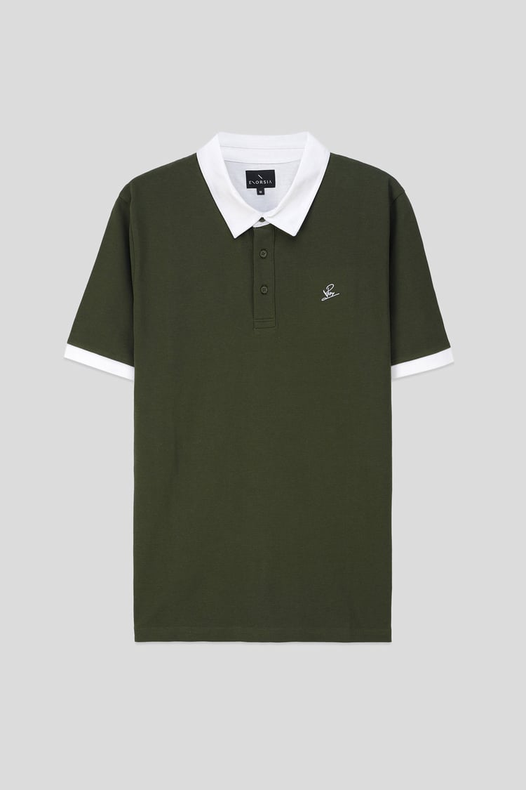 Mens Oxford Collar Pique Polo Shirt