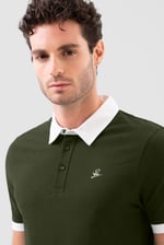 Mens Oxford Collar Pique Polo Shirt