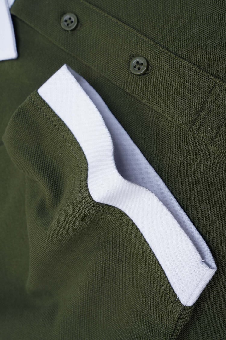 Mens Oxford Collar Pique Polo Shirt