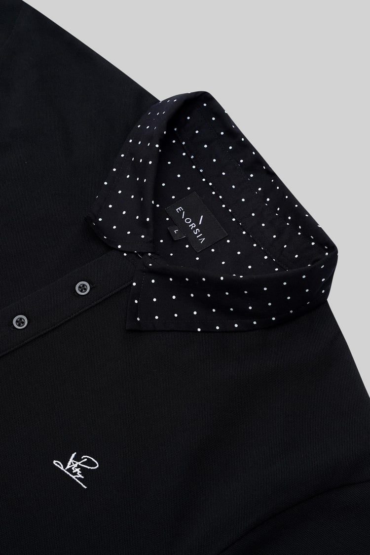 Mens Oxford Collar Pique Polo Shirt