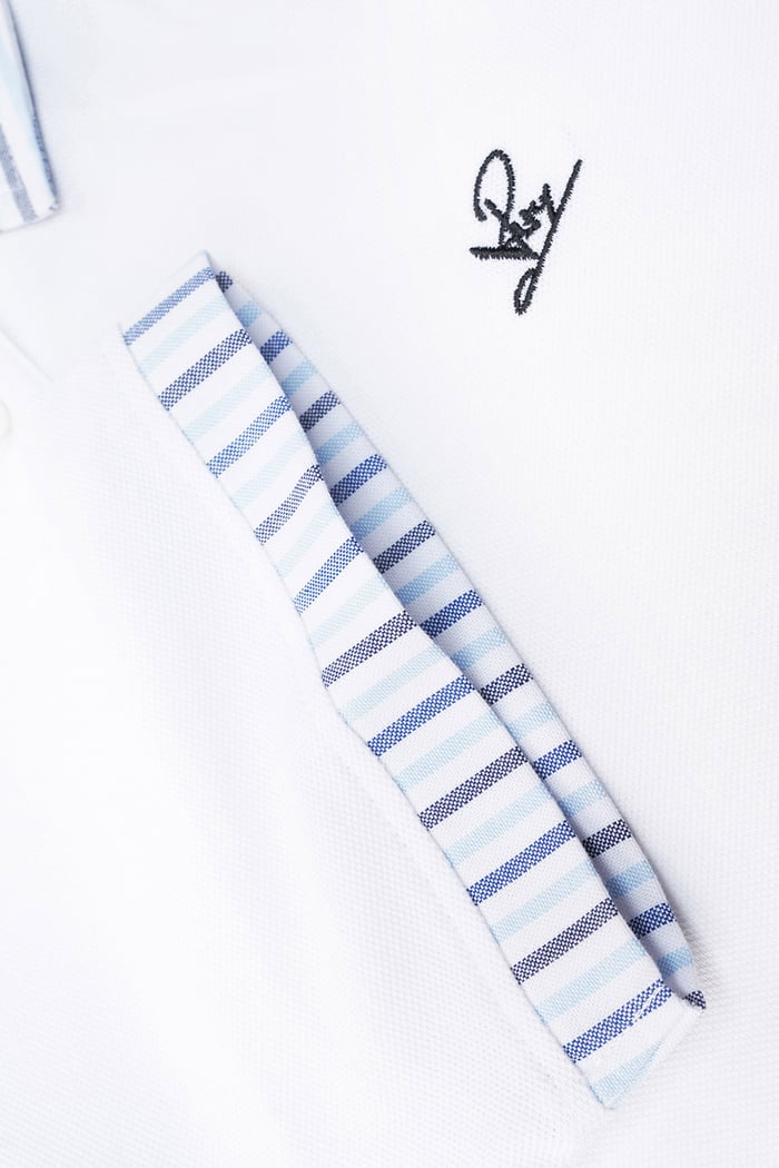 Mens Oxford Collar Pique Polo Shirt