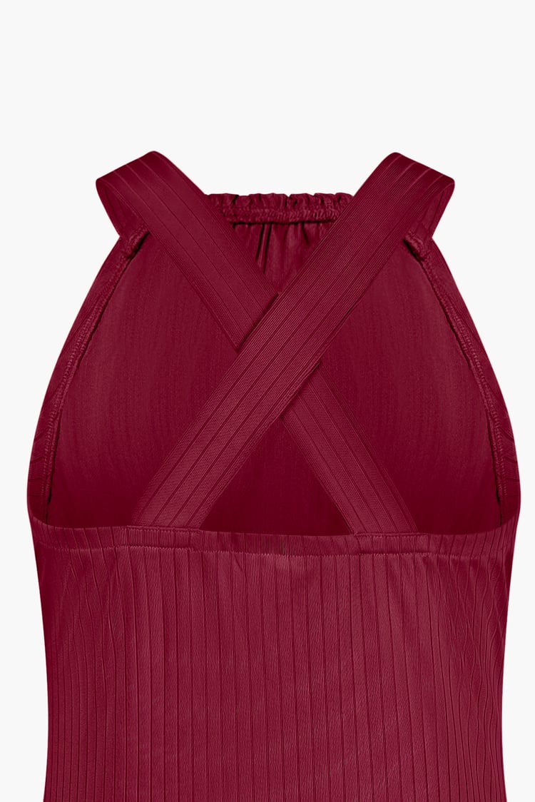 Halter Neck Dress with Criss-Cross Back