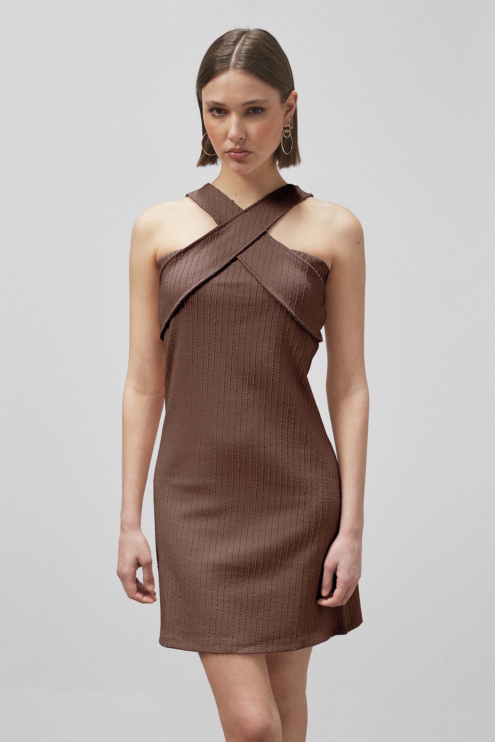 Cross Front Halter Neck dress