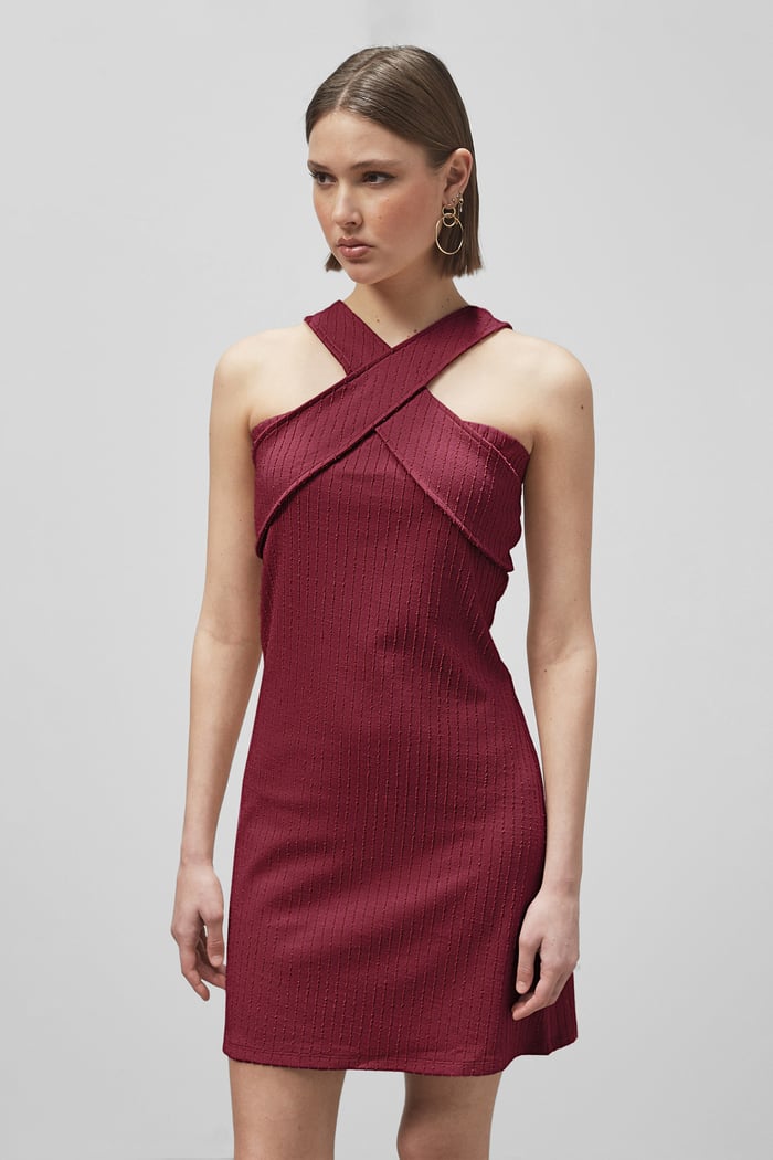 Cross Front Halter Neck dress