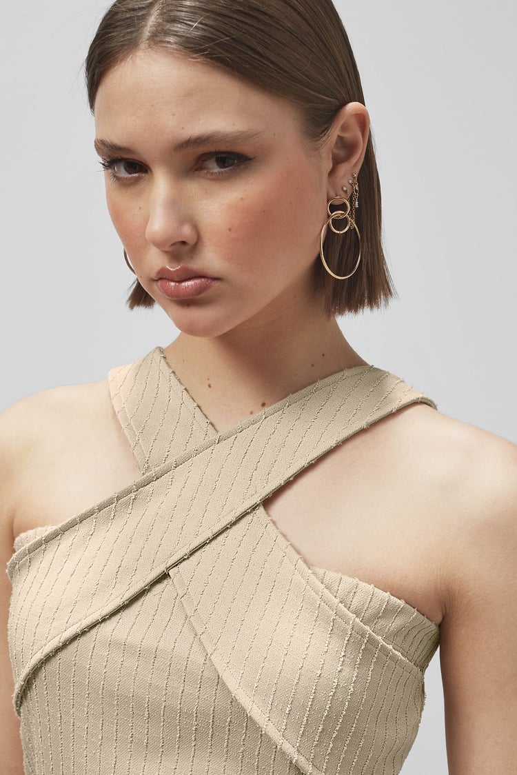 Cross Front Halter Neck dress