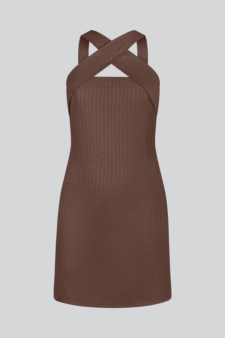 Cross Front Halter Neck dress