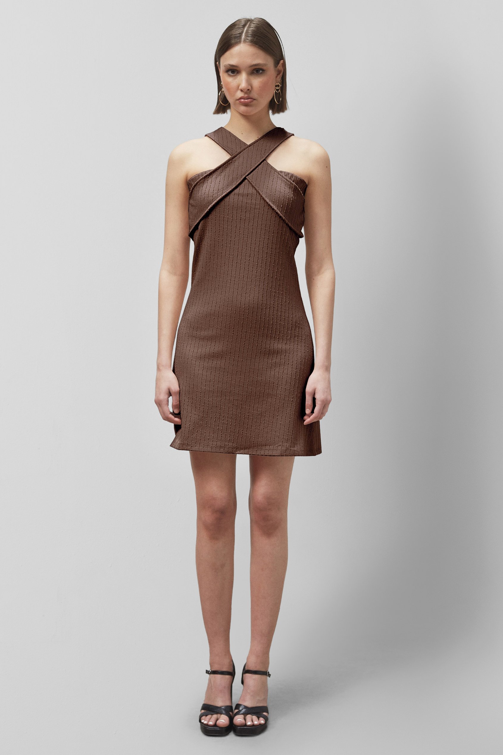 Cross Front Halter Neck dress