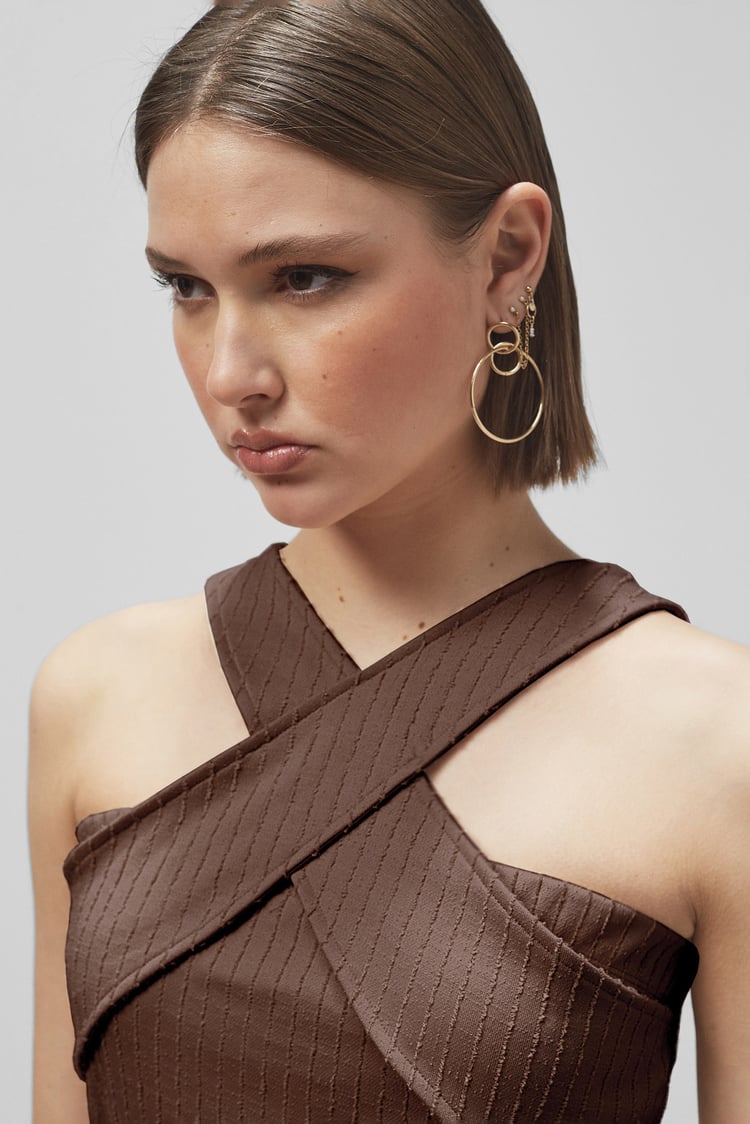 Cross Front Halter Neck dress