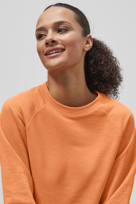 Orange Raw Edge Sweatshirt