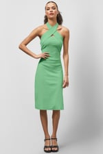 Crisscross Halter Rib Dress with Open Back