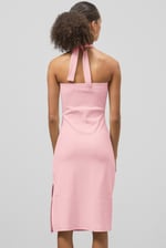 Crisscross Halter Rib Dress with Open Back