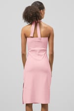 Crisscross Halter Rib Dress with Open Back