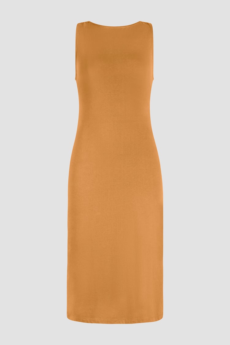 Jersey Dress with Adjustable Self-Fabric Straps
