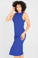 Jersey Dress with Adjustable Self-Fabric Straps