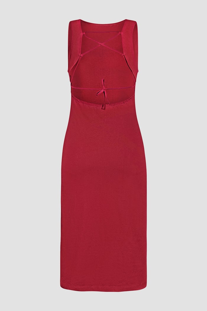 Jersey Dress with Adjustable Self-Fabric Straps