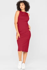 Jersey Dress with Adjustable Self-Fabric Straps