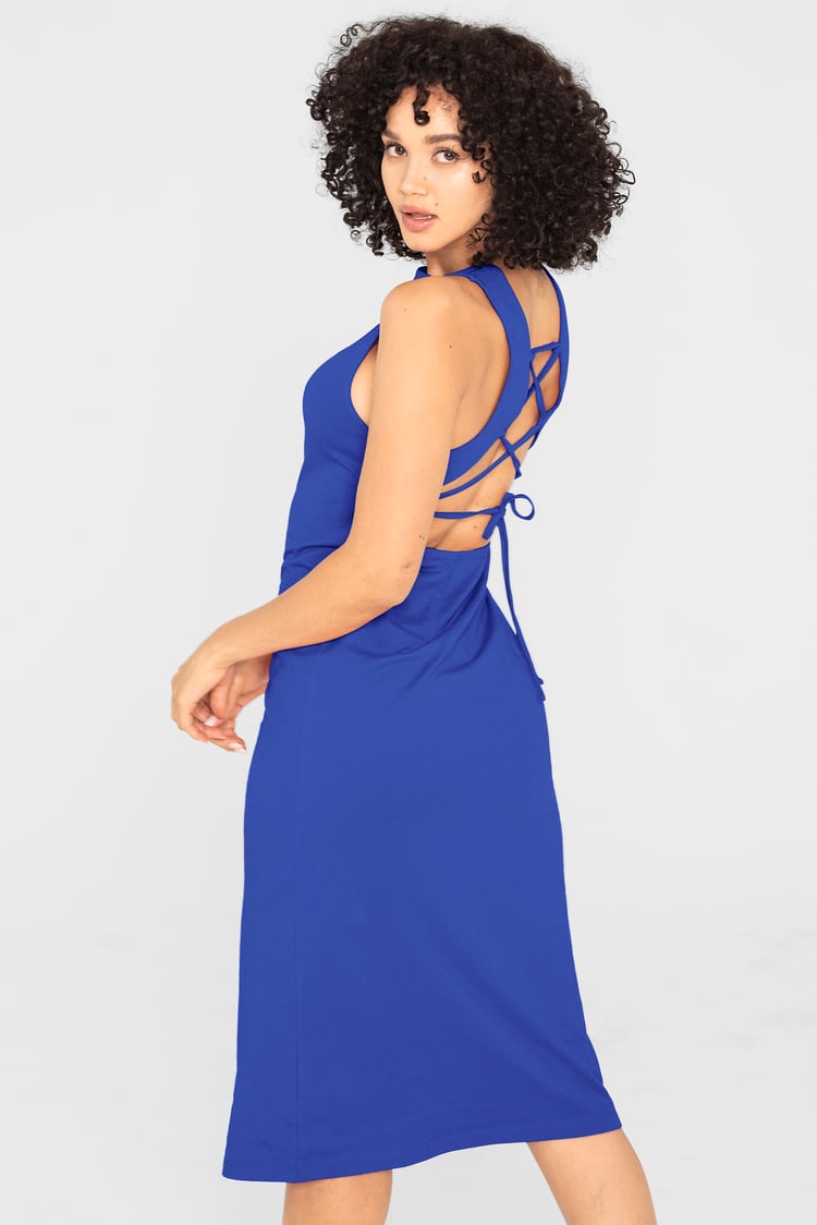 Jersey Dress with Adjustable Self-Fabric Straps