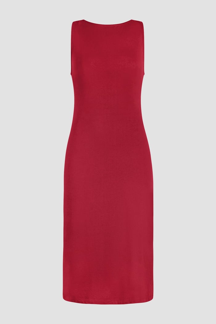 Jersey Dress with Adjustable Self-Fabric Straps
