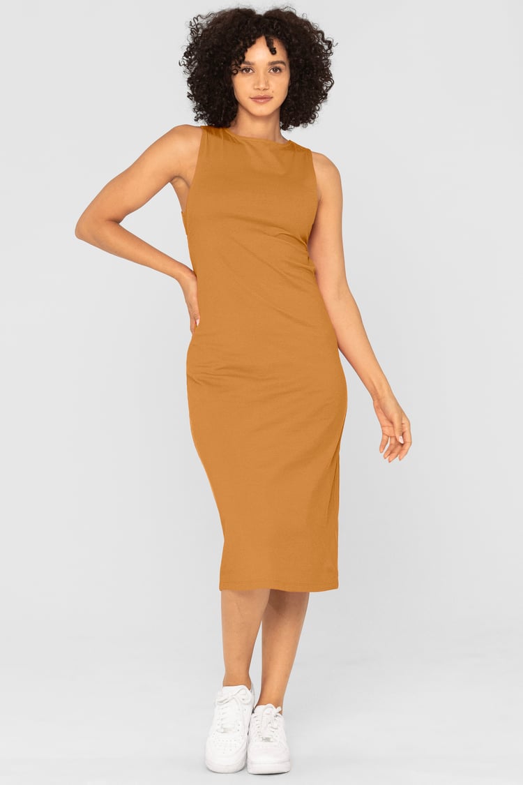 Jersey Dress with Adjustable Self-Fabric Straps
