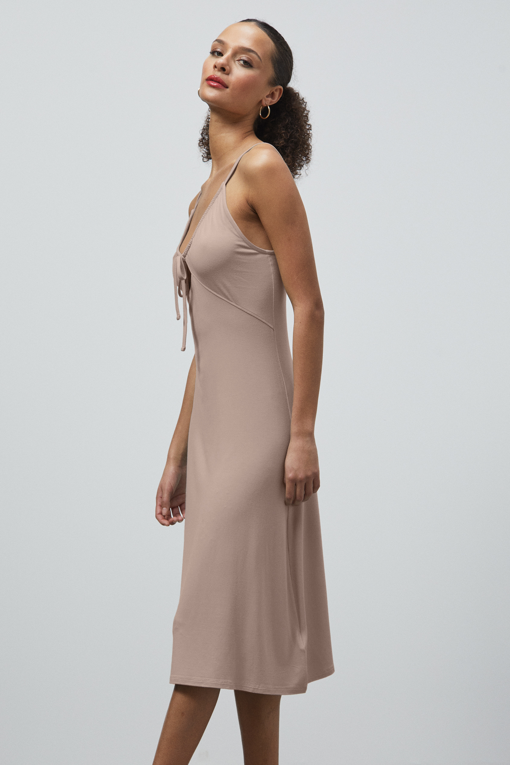 Strappy V-Neck Jersey Dress