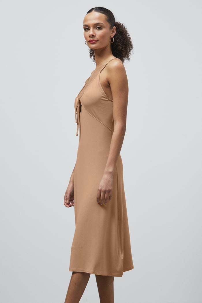 Strappy V-Neck Jersey Dress