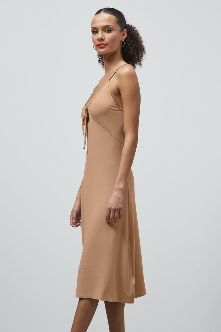 Strappy V-Neck Jersey Dress