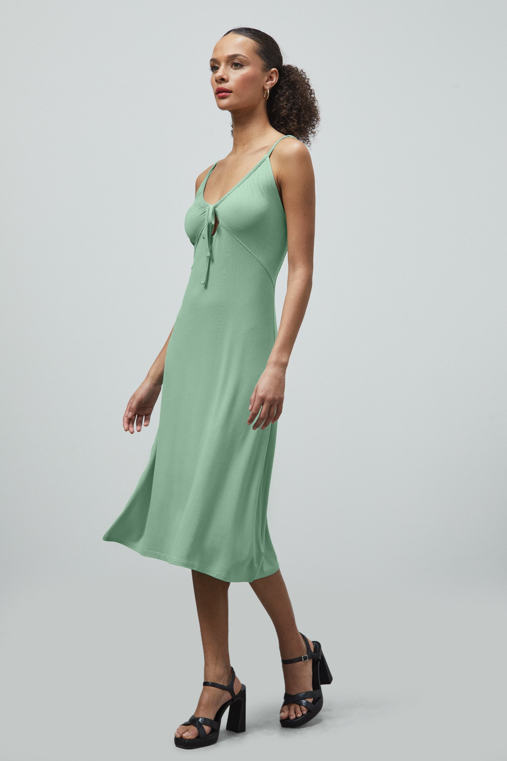 Strappy V-Neck Jersey Dress