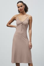 Strappy V-Neck Jersey Dress