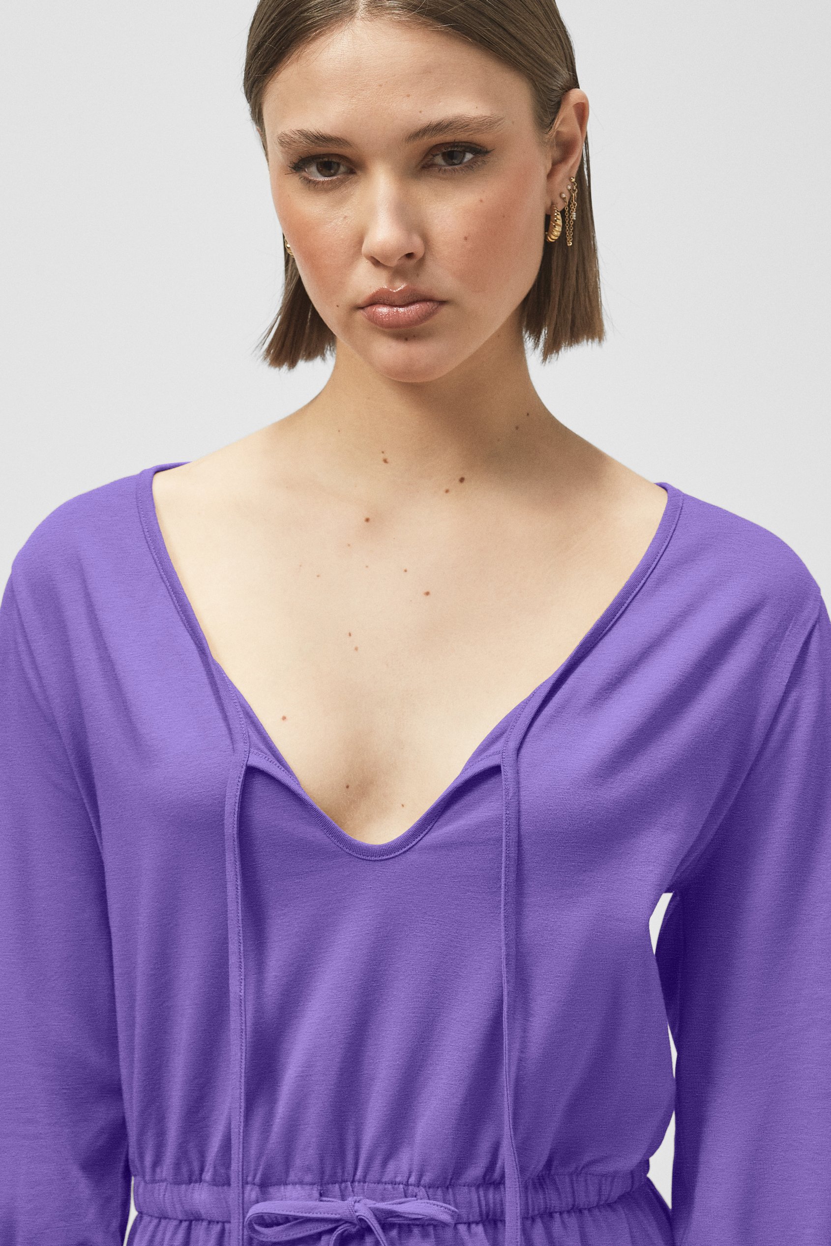 Drawstring Waist Jersey Dress